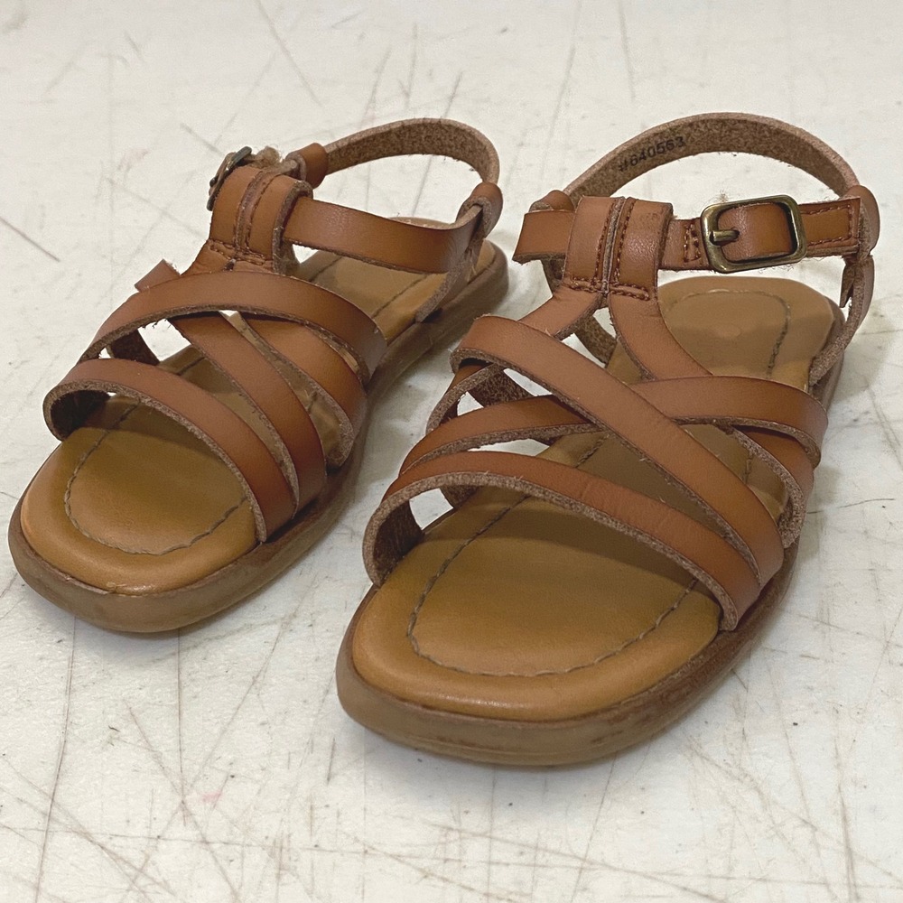 Cupcake Couture Baby Girls Strappy Leather Sandals Size‎ 6 Tan Brown Travel Play